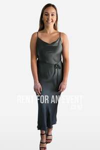 Shona Joy La Lune Bias Slip Dress Olive