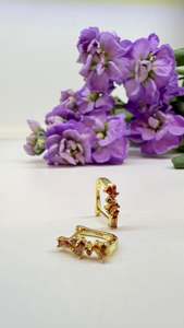 Amber Cluster Earring