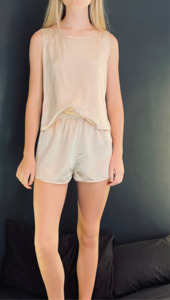 Size 14: Champagne Tank & Boxer Pure Silk
