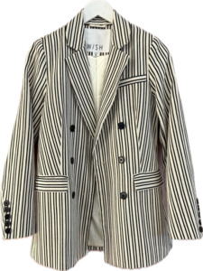 Size 6 To 8: Wish Black Bone Stripe Blazer