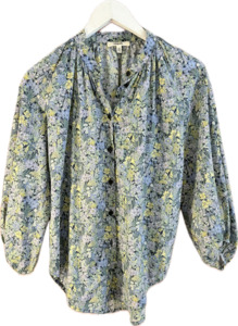 Tops: Shjark Blue Floral Top