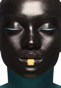 Sale Homewares: African Face Front Profile - Gold Lip & Blue Eyeliner 110x140