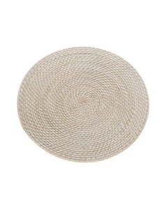 Placemats Coasters: Whitewash Rattan Placemat - Round