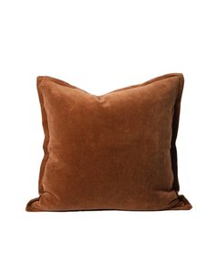 Evelyn Velvet Cushion - Nutmeg
