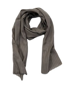Sale 1: 100% Wool Scarf - Taupe & pinstripe