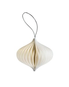 Sale Homewares: Off-White Paper Jewel Ornament with Silver Glitter Edge