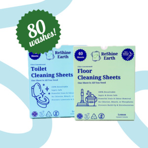 Combo Starter Pack, Toilet and Floor Cleaning Sheets, 80 Washes