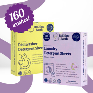 Bundle: Bundle Starter Pack, Laundry and Dishwasher Detergent Sheets, 160 Washes