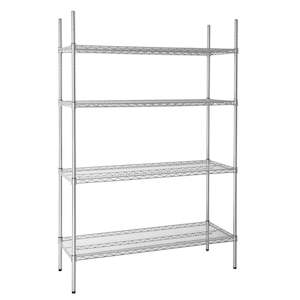 Commercial Shelving: Vogue 4 Tier Wire Shelving Kit 1220x460mm