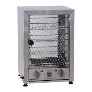 Pie Warmers And Hot Food Displays: Roband Pie Master Pie Warmer PM25 Hinged Glass Door 25 Pies (B2B)