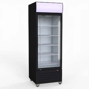 Thermaster: Thermaster 540L Single Glass Door Black Colourbond Upright Drink Fridge LG-540BP