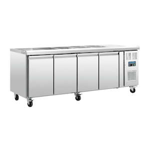 Salad Bar Fridge: Polar 4 Door Saladette Counter FT285-A