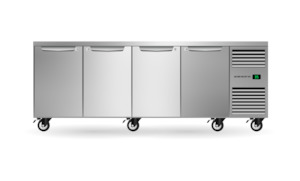 Under Bench Fridge: Skope Skope ProSpec Four Solid Door Underbench GN 1/1 Right Hand Fridge 609L - PG11.UBR.4.SD.RH
