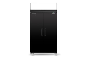 Commercial Freezer: Skope SKFT1000NS-AC 2 Solid Door Upright Display or Storage Freezer - SKFT1000NS-AC - Black