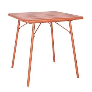 Bolero Terracotta Square Slatted Steel Table - 700mm CK064