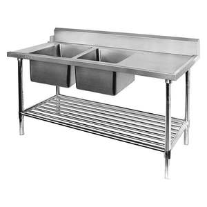 Modular Systems: DSBD7-2400L/A Left Inlet Double Sink Dishwasher Bench