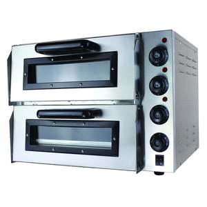 Commercial Cooking Equipment: BakerMax Compact Double Pizza Deck Oven EP2S/15