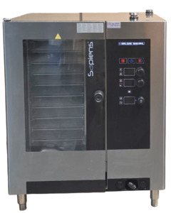 Commercial Cooking Equipment: Blue Seal Sapiens E10RSDW Electric 10-Tray Combi Oven + Z24 Stacking Kit - 899629