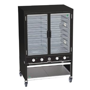 Food Displays: Roband Heat 'n' Hold Glass Door Display Side Black JD581