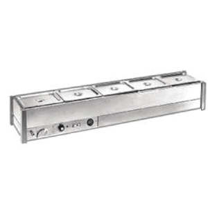Food Displays: Roband Hot Bain-Marie BM16A fits 1 row x 6 1/2 size pans 6x 1/2 size 100mm pans & lids included HJ515