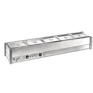Food Displays: Roband Hot Bain-Marie BM14A fits 1 row x 4 1/2 size pans 4x 1/2 size 100mm pans & lids included HJ514