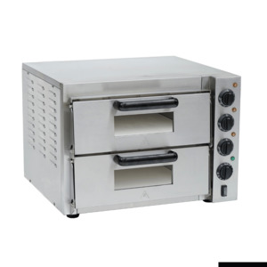 BakerMax Compact Countertop Double Deck Electric Pizza Oven - EP-2T/15
