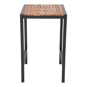 Cafe Bar Stool: Bolero Square Steel and Acacia Bar Table 600mm DS155