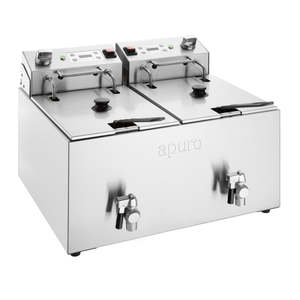 Apuro: Apuro Twin Tank Electric Fryer with Timer 2x8Ltr CU621-A