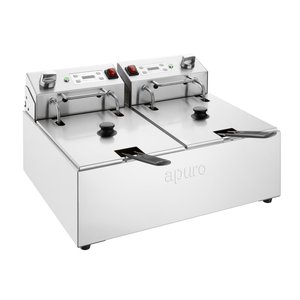 Apuro: Apuro Double Electric Fryer with Timer 2x5Ltr CU624-A