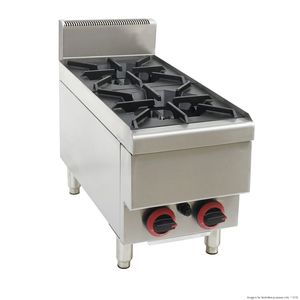 Gasmax: GasMAX Benchtop Natural Gas 2 Burner Cooktop W/ Splashback JUS-TR-2B