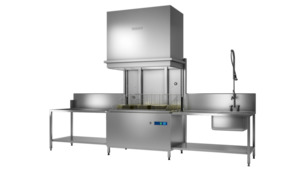 Passthrough Dishwasher: Hobart PROFI Twin Chamber Pass Thru - High Auto Hood - UXTLH-HL