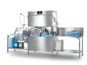 Passthrough Dishwasher: Hobart PREMAX Twin W/ Vapostop & Auto Hood Lift - AUPT-VHL