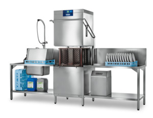 Passthrough Dishwasher: Hobart PROFI Wide W/ Vapostop & Auto Hood Lift - AMXXL-VHL