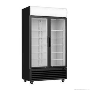 Refrigeration And Displays: Thermaster Large Two Glass Door Colourbond Upright Drink Fridge - LG-1200BP