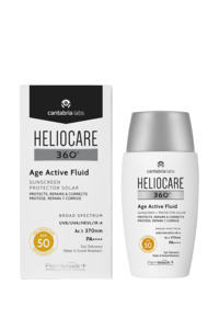 Products: Heliocare 360 Age Active Fluid - Restore COSMED. Skin Clinic- Huapai, West Auckland