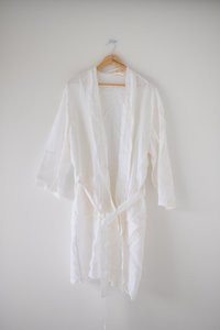Linens: Linen Robe - Milk