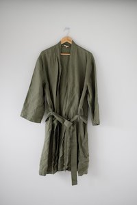 Linen Robe - Khaki