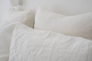 Linens: Linen Pillowcases - Milk