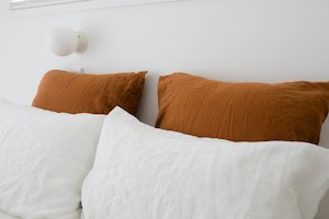 Linens: Linen Pillowcases - Tobacco