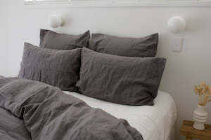 Linens: Linen Pillowcases - Charcoal