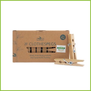 Wooden Clothes Pegs - 20 Pack - Go Bamboo