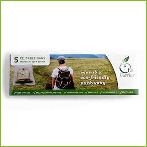 Kai Carrier Reusable Food Bags Pouches: Kai Carrier Reusable Sandwich Bags (5 pack)