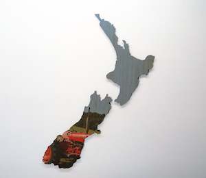 Nz Map Wood Prints: Tractor NZ Wood Print