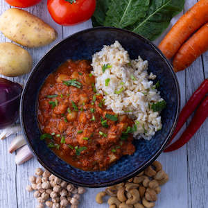 Creamy Chickpea Stroganoff w Brown Rice