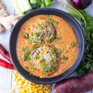 Bangkok Street Corn Cakes w Satay Sauce