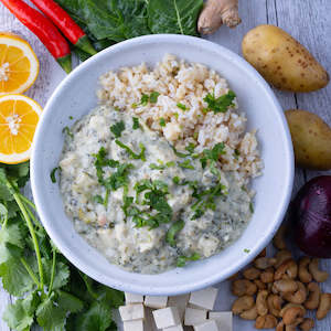 Spicy Thai Green Tofu Curry w Brown Rice