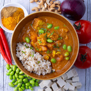 Heat Eat Meals Items: Japanese Katsu Tofu Curry w Brown Rice