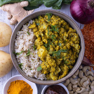 Tamil Tamarind Dahl w Brown Rice