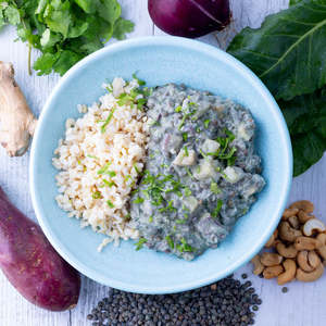 Top Sellers: Indian Green Curry Lentils w Brown Rice