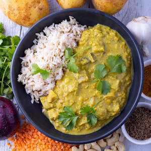 Warming Dahl Aloo w Brown Rice